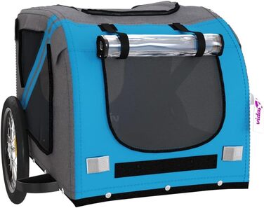 Причеп для тварин (133,5x69x73,5 см, блакитний та сірий)