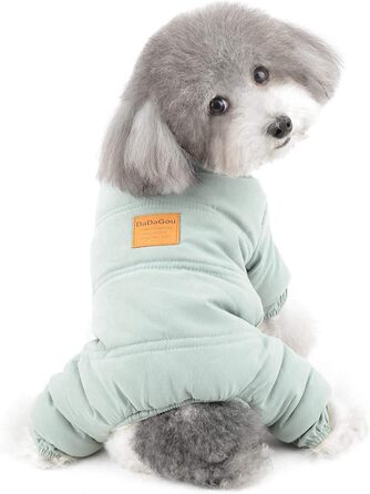 Зунеа Теплий зимовий костюм для собак - теплий пуховик з флісу для маленьких собак, цуценят, дівчаток та хлопчиків (L, зелений)