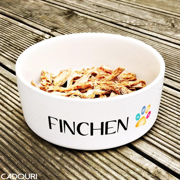 Керамічна годівниця для собак з іменем - персоналізована миска для корму та води (Барвиста лапка) - 1.300 мл