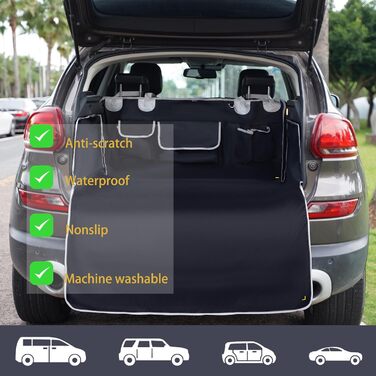Захист для багажника авто для собак, SUV, чорний килимок, вологостійкий, універсальний, 205x115 см