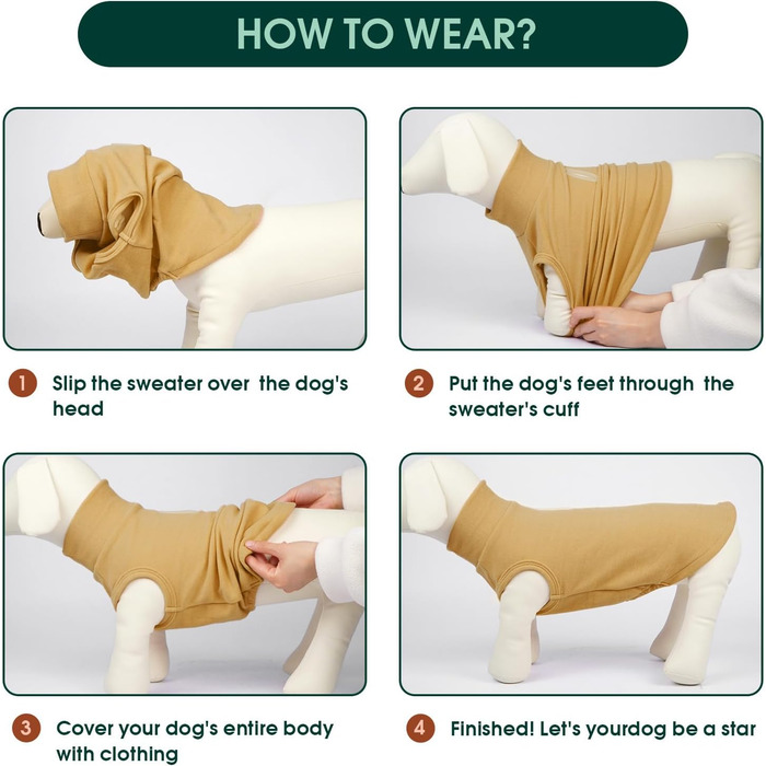 Теплий пуловер для собак Kuoser, розмір L, коричневий: м'який флісовий жилет для середніх собак