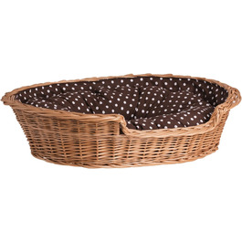 Плетений кошик з лози для собак і котів 60x43 см з подушкою