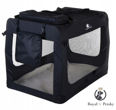 Переноска для собак Royal&Petsky, чорна, XL (81 x 56 x 58 см)