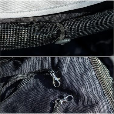 PawHut Візок для собак і котів, складаний, до 4 кг, з сітковими віконцями, ременем через плече, кишеню для зберігання, тримач для чашки, парасолька, темно-синій