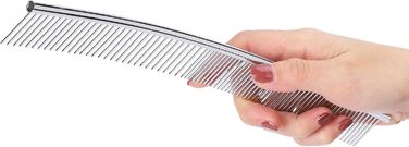 Гребінець для грумінгу собак з нержавіючої сталі, вигнутий носик, для видалення шерсті собак та котів (25 см)