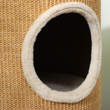 PawHut Scratching Barrel, висота 60 см Cat Barrel з 2 отворами, Cat Tree, Cat Tower з Сизалю, для котів до 5 кг, Коричневий | Аосом
