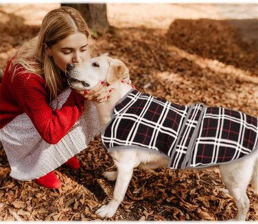 Зимовий теплий теплий жилет для собак Eastlion в клітинку, одяг для собак, жилет з отвором для шлейки, чорний, XS, M, L, XL