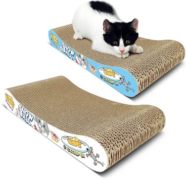 Когтеточка для котів TTCAT, 2 шт, двостороння, з котячою м'ятою, з гофрокартону, форма кістки, для захисту меблів, міцна