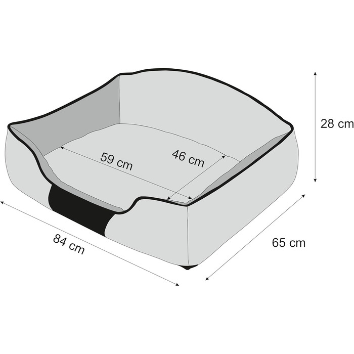 Диван для собак HobbyDog King, 84 x 65 см, світло-коричневий