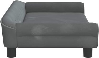 Крісло-ліжко для собак, м'яке ліжко для тварин, лежанка для маленьких собак та котів, лежанка для домашніх тварин, велюр (100 x 50 x 21 см, темно-сірий)