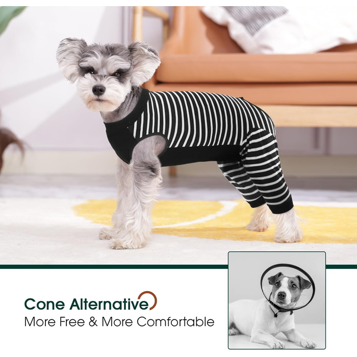 Комбінезон для собак Kuoser після операції на задніх лапах, чорний, розмір L (Back:40cm)