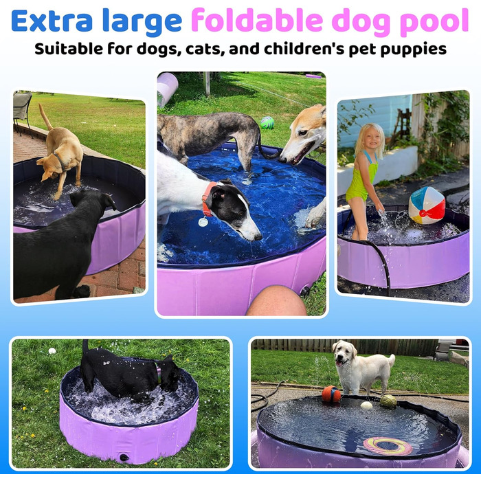 Зручний надувний басейн для собак та дітей, 220 x 30.5 см, рожевий, для дому та саду
