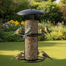 Годівниця для птахів Zooprinz Premium XL з міцними кільцями та захисним дахом – стійка до погодних умов та довговічна – для годівниць Meisenknödel 34716
