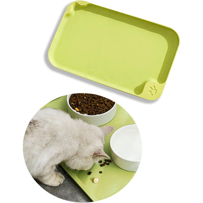 Водонепроникний килимок для годування собак та котів Octonyluck, 57.5x35.5 см, неслизький, легко миється, харчовий, зелений