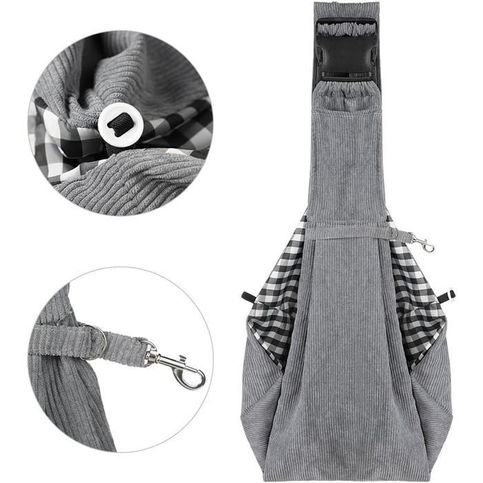 Сумка-переноска для собак та котів до 7 кг, сіра. Зручна переноска для тварин, регульований ремінь, складний дизайн.