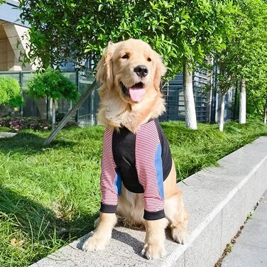 Захисна футболка для великих собак MeiAOBest Ellenbogenschutz, чорна, розмір 5XL (8XL: обхват грудей 93 см)