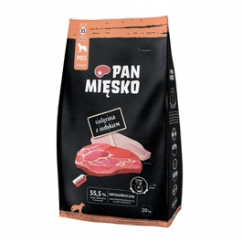 Сухий корм для собак Pan Mięsko з телятиною та індичкою, XL 20кг