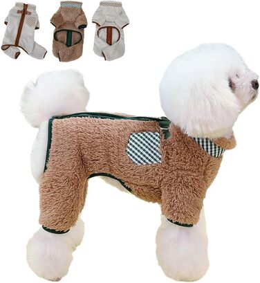 Теплий зимовий комбінезон для собак, термо-піжама з ніжним матеріалом, коричневий, L