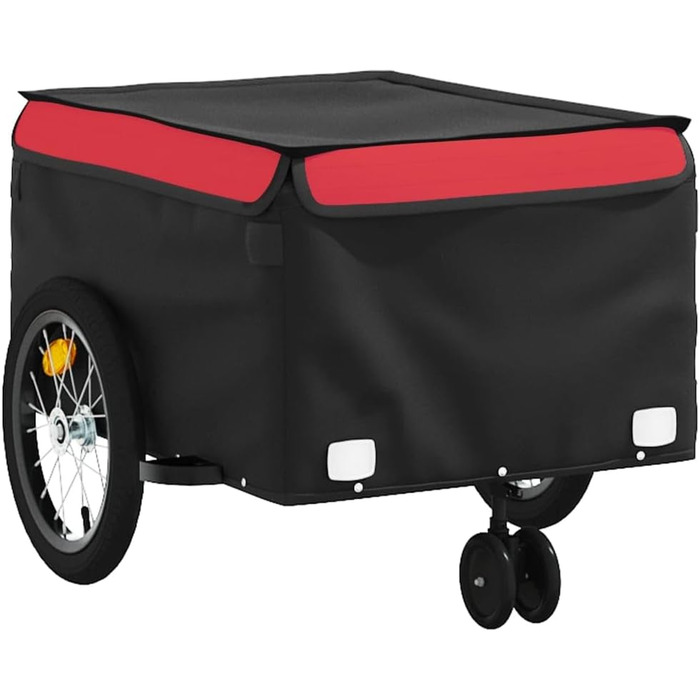 Причіп для велосипеда, вантажний/для собак, чорно-червоний, 45 кг, сталь. Причіп для покупок, подорожей, легко збирається