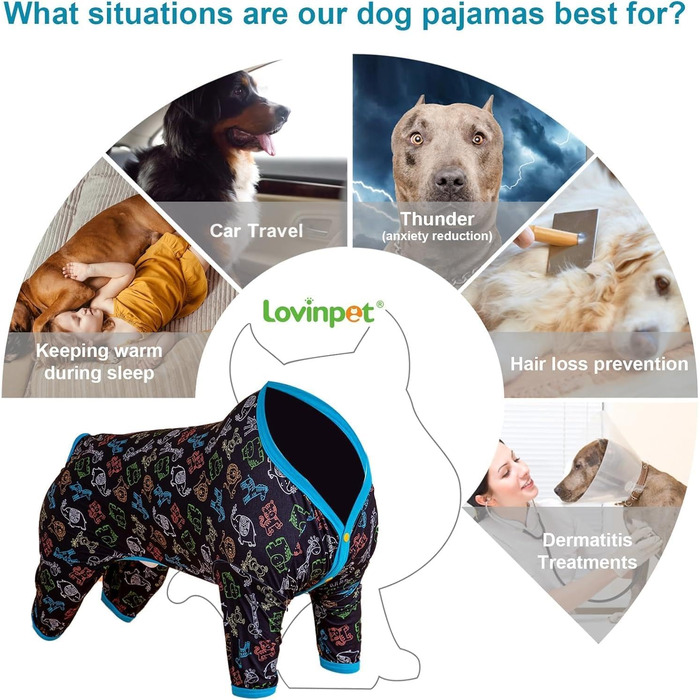 Піжама для собак LovinPet Dobermann, розмір XXL, захист від сонця, дихаючий матеріал, принт 'Джунглі'