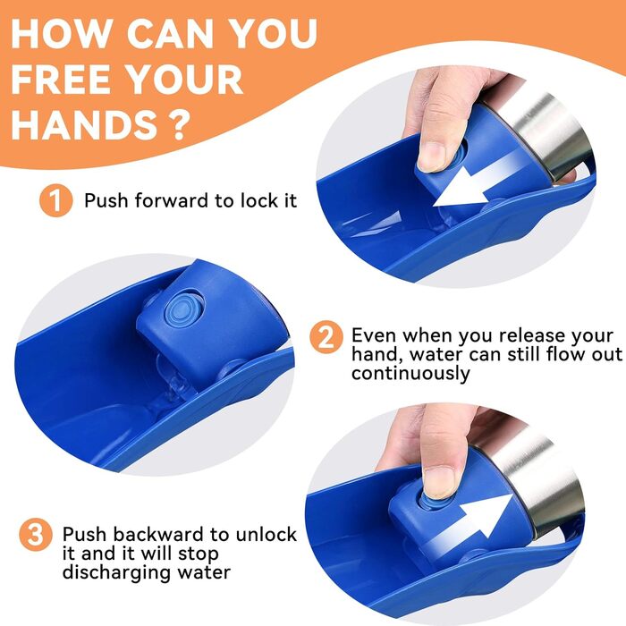 Водяна пляшка для собак, 765 мл, нержавіюча сталь, противитікання, для прогулянок та активного відпочинку (блакитна)