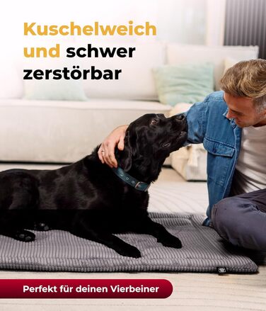 Килимок для собак HS-Hundebett® з флісовою підкладкою, XS – Практичний, миючий, перекидний – М'який, затишний – Зелений, виготовлено в Німеччині (Антрацит, 95x135 см)