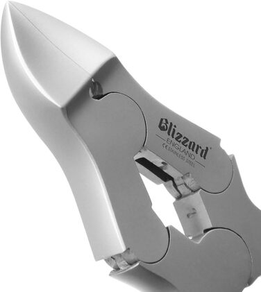 Професійний педикюрний кусачки Blizzard для нігтів на ногах, 12 см, для товстих і врослих нігтів, з нержавіючої сталі, з безкоштовною пилочкою