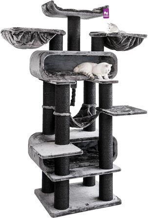 Дряпальня для котів Petrebels Maine Coon XXL, 210 см, з сизалю, чорного кольору