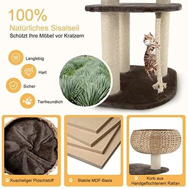 Дерево-кігтеточка для котів FANTASK з ліжками, будиночком та активностями