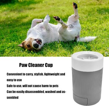 Портативний очищувач лап для собак ANKROYU - мийка для лап, миска для собак, інструмент для чищення лап, сірий
