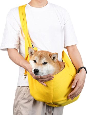 Жовта сумка-переноска для собак та котів Niesel, регульований ремінь, для маленьких тварин, для подорожей та прогулянок
