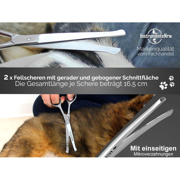 Набір для догляду за лапами та шерстю собак: 5-ти елементний набір професійних ножиць