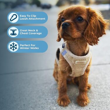 Нагрудник для собак Voyager Step-In з м'якого плюшу, розмір S (37-40 см) - Latte, Best Pet Supplies