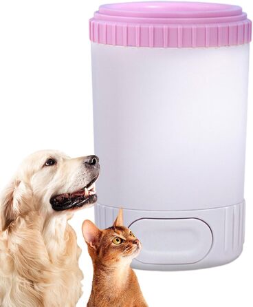 Миска для миття лап собак, очищувач лап | Миска для очищення лап собак - миска-очисник для брудних лап домашніх тварин, силіконовий пристрій для догляду за лапами, підходить для маленьких, середніх собак (Рожевий)