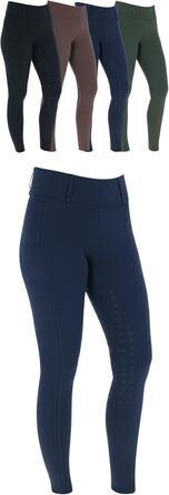 Легінси для верхової їзди Covalliero з повним силіконовим покриттям | Теплі, дихаючі та еластичні штани для верхової їзди з 2 кишенями для телефону | Осінньо-зимові штани для верхової їзди | Різноманітні кольори та розміри (34-36, Темно-синій)