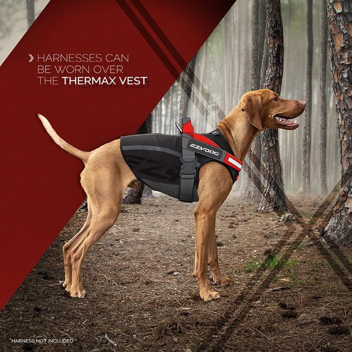 Водонепроникний флісовий жилет для собак EzyDog Thermax з рефлективними смужками, для малих, середніх і великих порід, чорний, з захистом живота