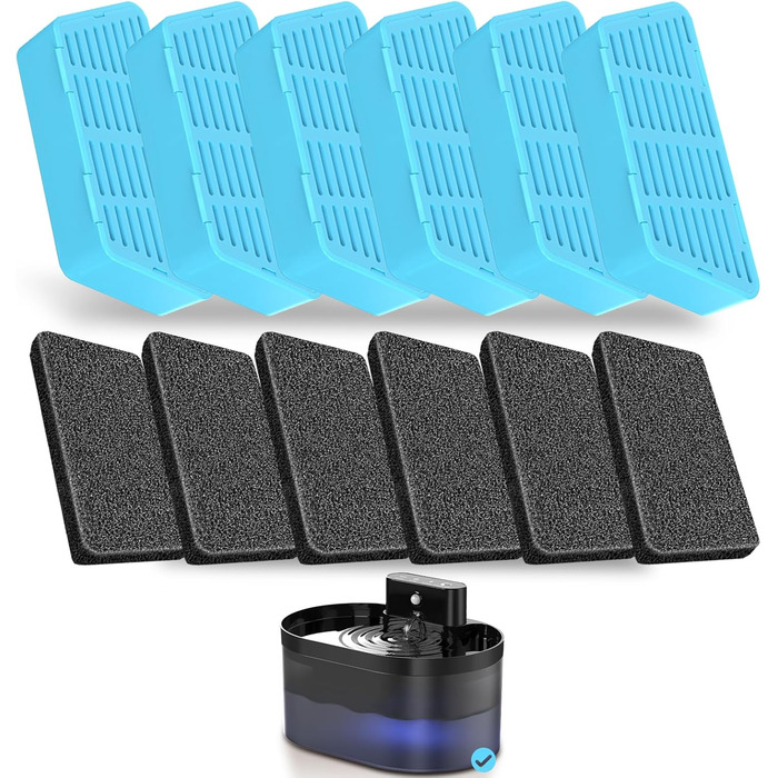 Запасні фільтри для фонтанів для котів, 2.2 л, 6 шт.