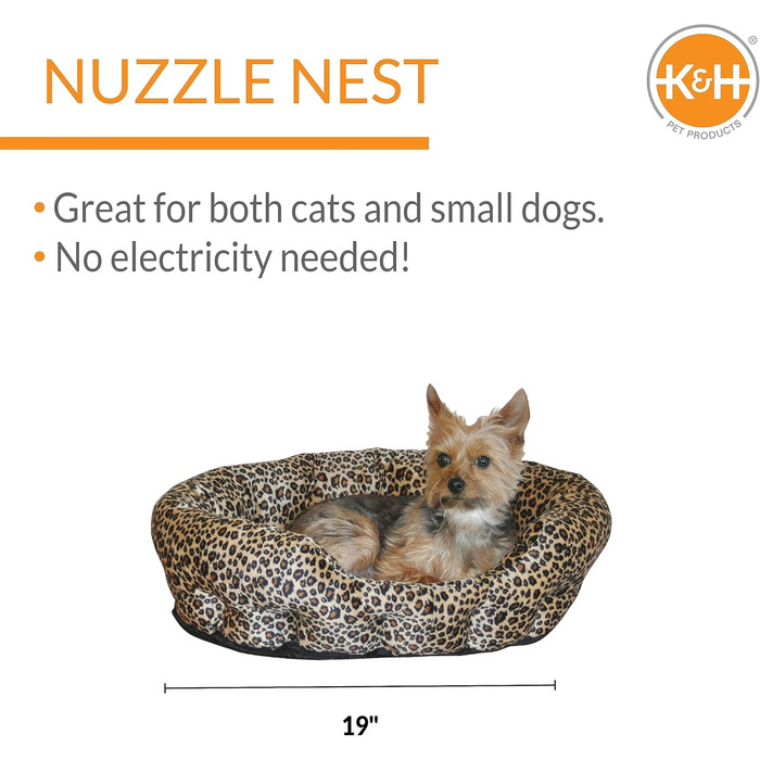 K&H Самообігрівальне котяче ліжко Nuzzlenest, м'який плюш, комфортне, без електрики, для котів і малих собак