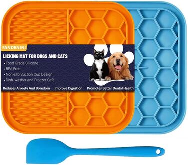 Килимок для лизання собак та котів, великі породи, преміум силікон, з присосками, заспокоює, покращує здоров'я зубів, уповільнює годування, легко миється, 2 шт.