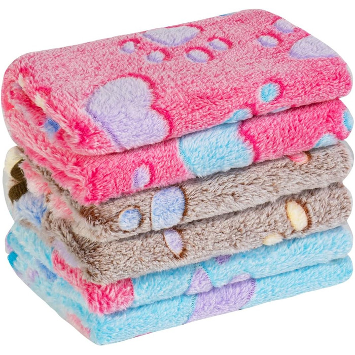 М'яка ковдра для домашніх тварин - ковдра для собак, котів, маленьких цуценят. Миюча, тепла, сердечка (Medium)