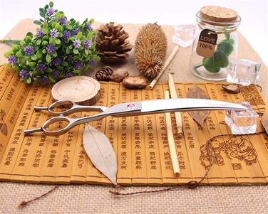 Ножиці для грумінгу тварин, фінішні інструменти, ножиці для собак, професійні ножиці для грумінгу, маленькі вигнуті ножиці, 17,8 см (розмір: червоні гвинти 19 см) (чорні гвинти 17,8 см)