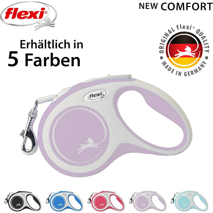 Повідок-рулетка Flexi New Comfort для собак, 5 м, рожевий, розмір S