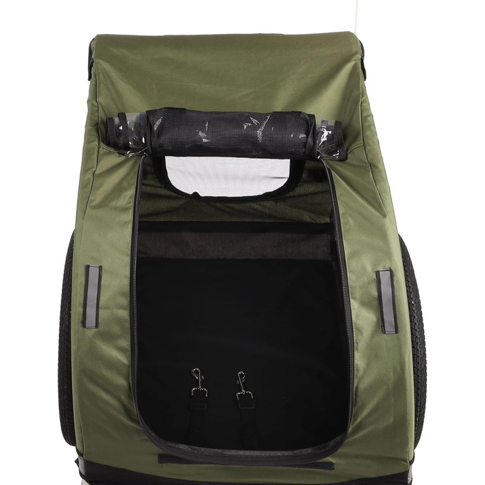 Причіп для велосипеда Flamingo Tybalt, зелений – 76 x 57 x 65,5 см, підходить для електровелосипедів, з відбивачами, практичний, довговічний та стильний