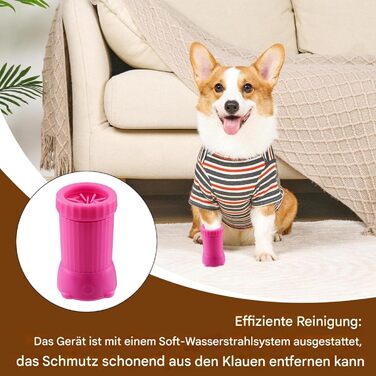 Електрична мийка для лап собак та котів Buddy Muddy - рожева | USB-зарядка, портативна