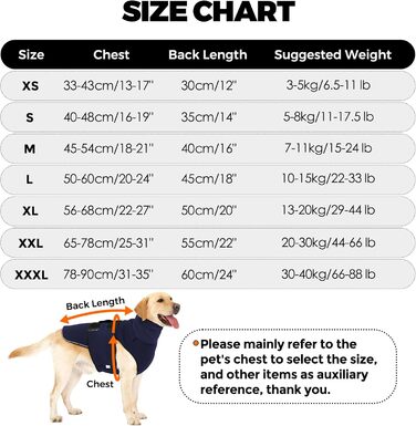 Заспокійливий жилет для собак Heywean з капюшоном та захистом вух, антистресовий, для собак з тривожністю, XL, темно-синій
