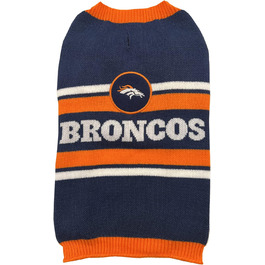 Теплий в'язаний светр для собак Pets First NFL Denver Broncos, XS, командний логотип, синій, для малих і великих порід