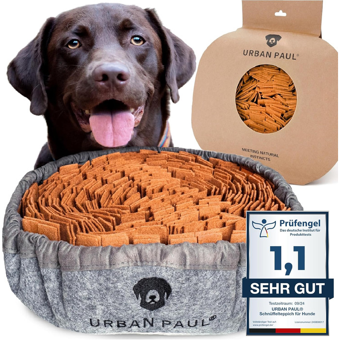 URBAN PAUL® Інтерактивний нюховий килимок для собак, міцний, розмір регулюється, праний, сірий