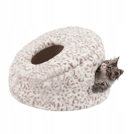 Ліжко-будиночок для котів CAVE Carinio: тепла лежанка-печера з двома входами, 48×48×29 см