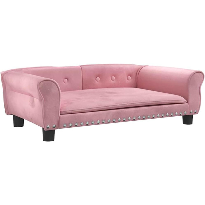 Крісло-ліжко для собак, м'яке ліжко для тварин, лежанка для собак та котів, рожеве, 95 x 55 x 30 см