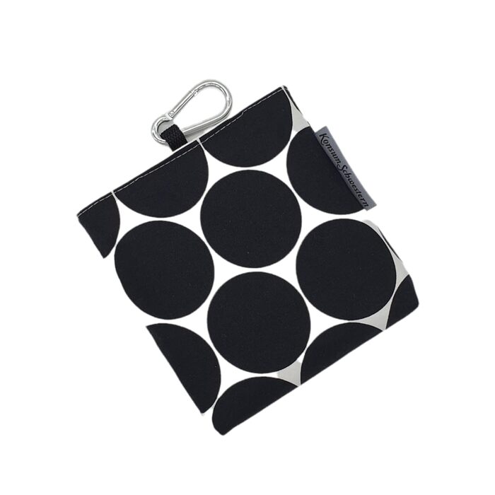 Сумка для ласощів для собак з магнітом та карабіном з тканини - MAXI DOTS ЧОРНА